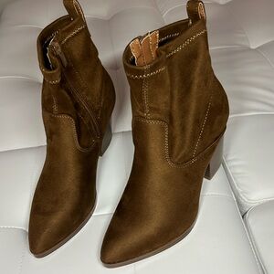 Brand new heeled boots chestnut color very perfect for fall weather!